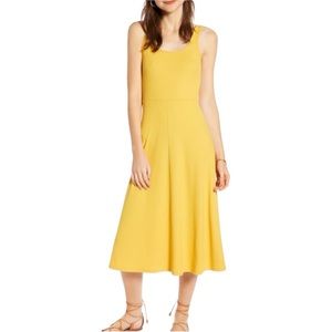 Treasure & Bond A-Line Tank Midi Dress Sunny Butter Yellow Small Ribbed